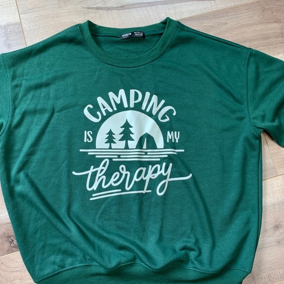 Drop shoulder slogan graphic pullover | NWOT - Picture 8 of 8